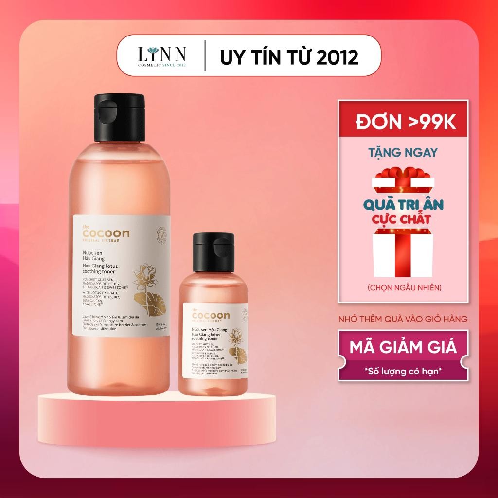 Nước sen Hậu Giang Cocoon làm dịu dành cho da rất nhạy cảm - Toner sen cocoon Việt Nam 50ml - 310ml | Shopee Việt Nam