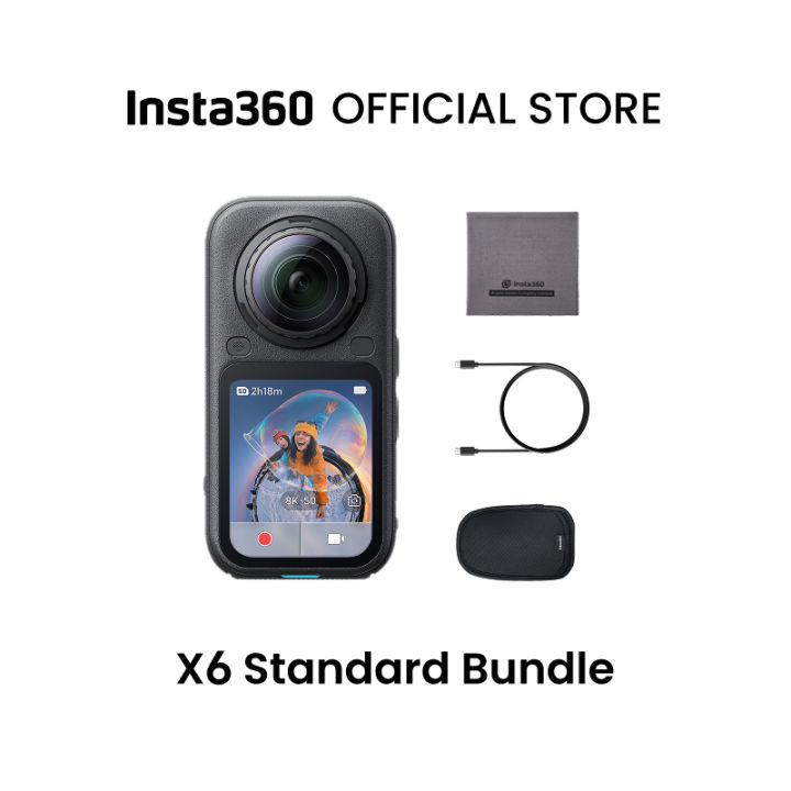 【New Launch】Insta360 X6 - 8K 360 Camera with 1/1.1'' Sensors Action Camera, Dual Custom Square 1/1.1" Sensors, Triple AI Chip, Replaceable Lens 2.0, 140 minutes 8K Video | Lazada Malaysia