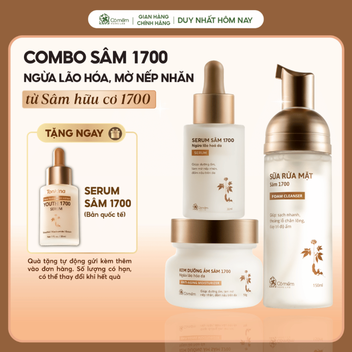 Combo 3 Bước Bọt Rửa Mặt Serum Và Kem Dưỡng Sâm 1700 Ngừa Lão Hoá Da Cỏ Mềm 500gr | Lazada Việt Nam