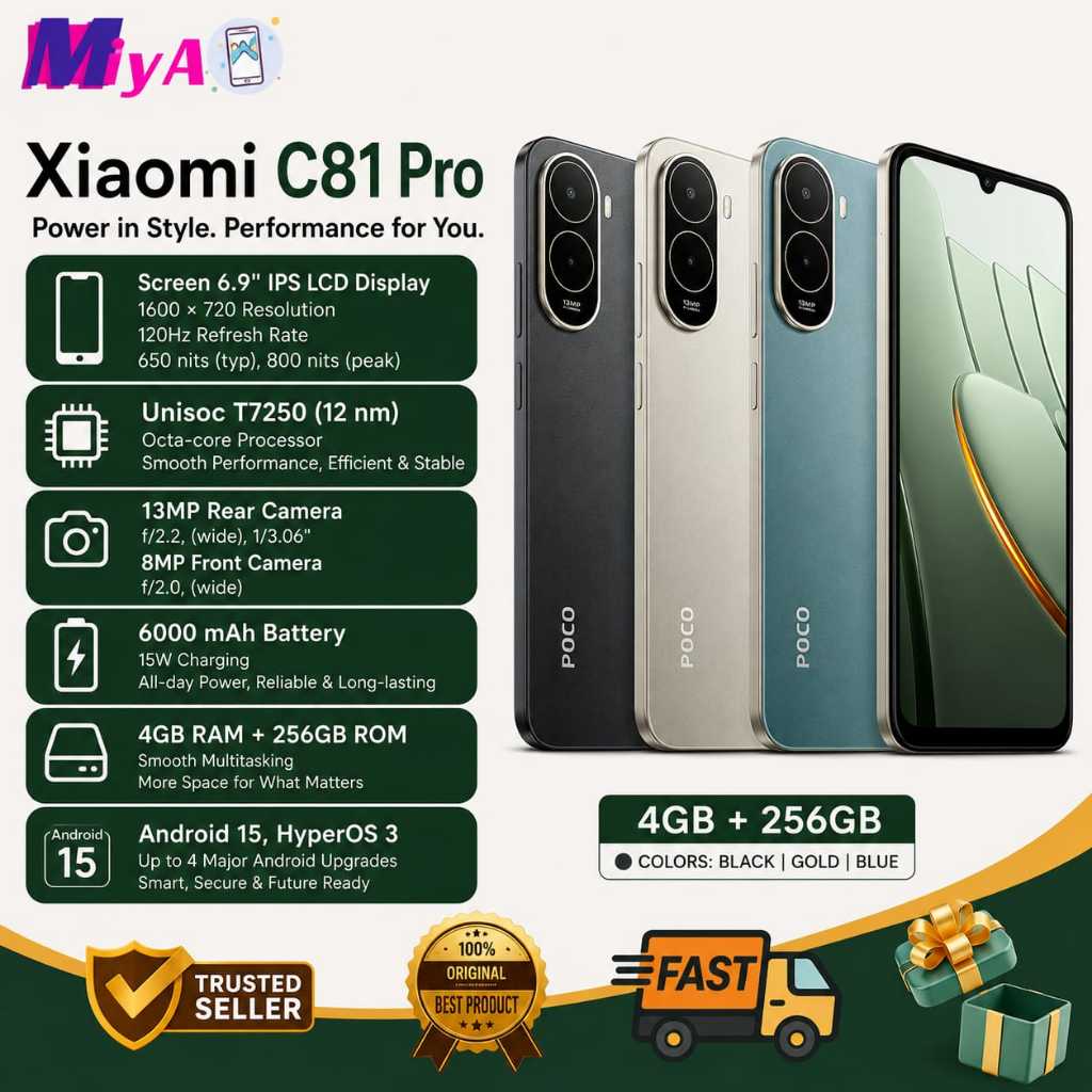 Xiaomi Poco C81 pro 256GB l 128GB l 64GB l NFC l 6.9inc l 1 Year Warranty By Xiaomi Malaysia