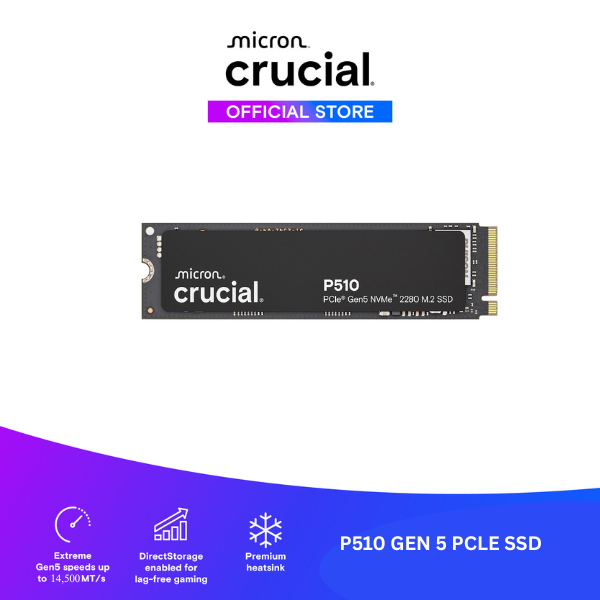 Crucial P510 1TB PCIe Gen 5 NVMe M.2 SSD - CT1000P510SSD8 - Tốc Độ 11000 Mbs- Chính hãng . Bh 5 năm | Shopee Việt Nam