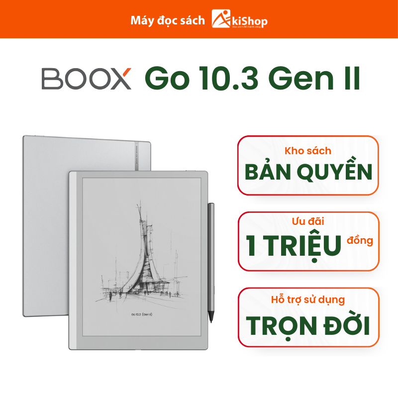 Máy đọc sách Boox Go 10.3 Gen II kèm bút InkSense, 10.3 inch chính hãng Akishop | Shopee Việt Nam