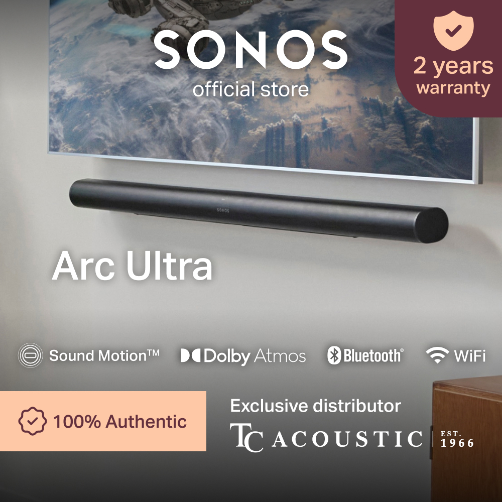 9.1.4 Sonos Arc Ultra Soundbar w Spatial Audio, Dolby Atmos Smart Home Theater | Shopee Malaysia