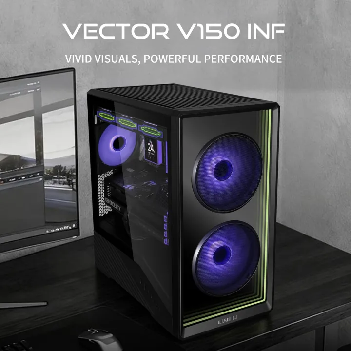 LIAN LI Vector V150 INF - mATX Mid Tower T.G Casing With 3x120mm ARGB Fans Pre-Installed | Lazada Malaysia