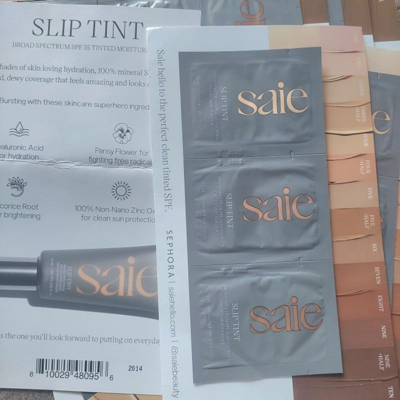 [mỗi gói* 1,5ml ] Kem Nền Dưỡng Ẩm Chống Nắng Saie Slip Tint Broad Spectrum SPF 35 Tinted Moisturizer | Shopee Việt Nam