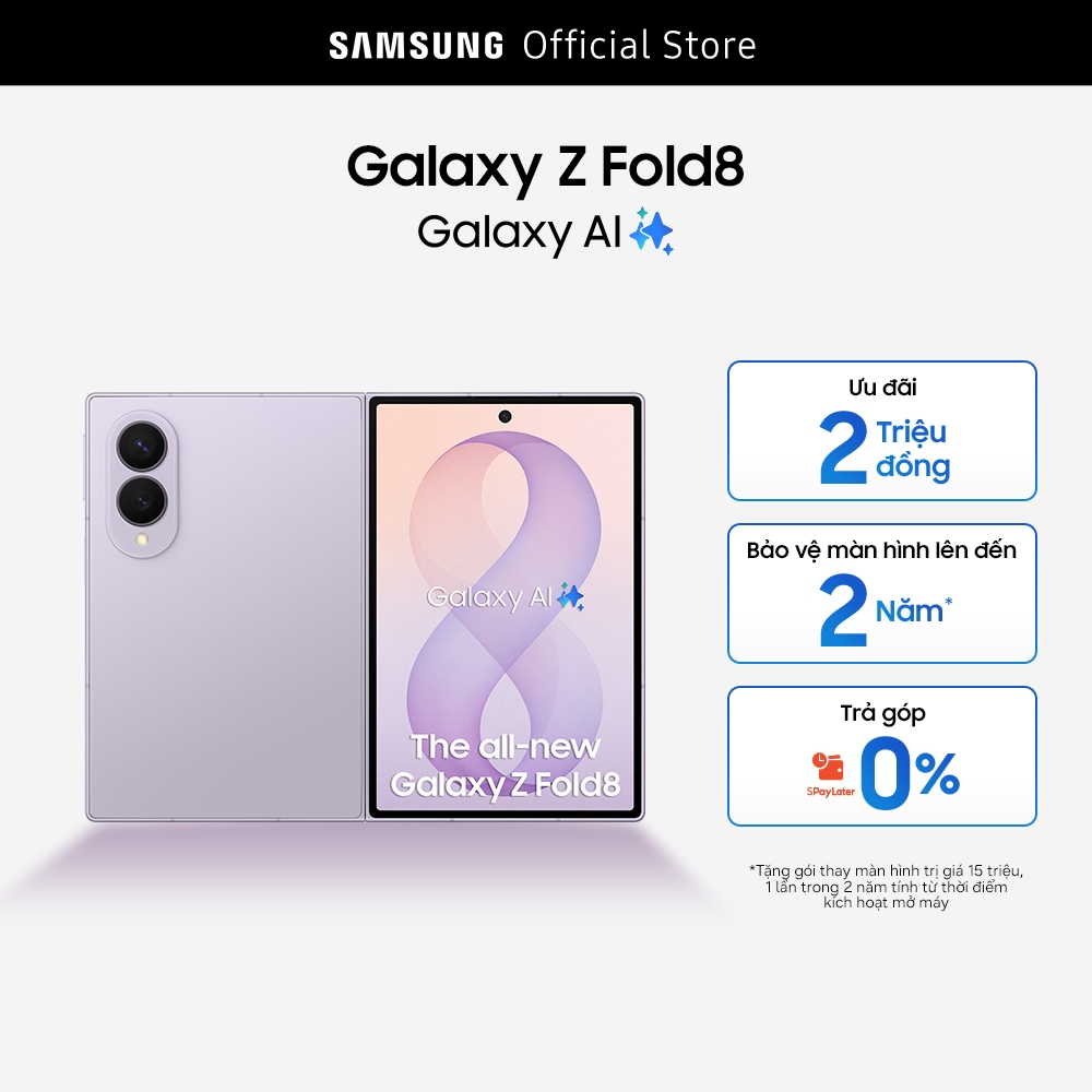 [Giao hàng từ 8.8] Điện thoai Samsung Galaxy Z Fold8, 12GB/256GB, Màn hình lớn tỷ lệ 4:3, Chip Snapdragon, Galaxy AI | Shopee Việt Nam