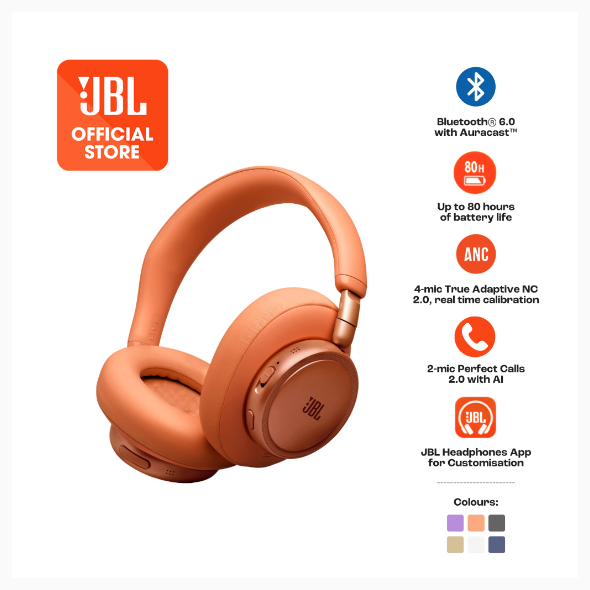 JBL Live 780NC Wireless Over-Ear Headphones | True Adaptive Noise Cancelling | 2-Mic | Up to 80 Hours* Of Battery Life | Shopee Malaysia