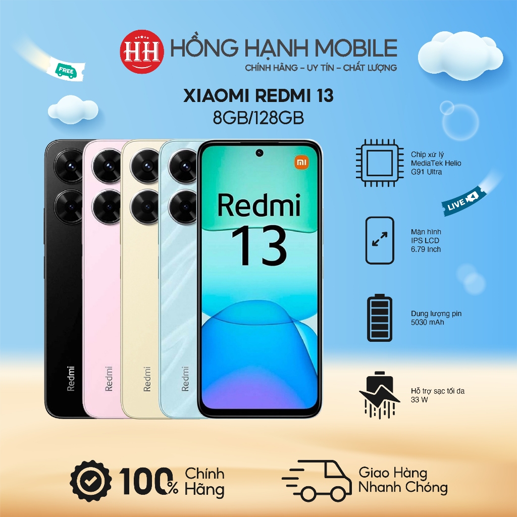 Điện Thoại Xiaomi Redmi 13 8GB/128GB - Hàng Chính Hãng | Shopee Việt Nam