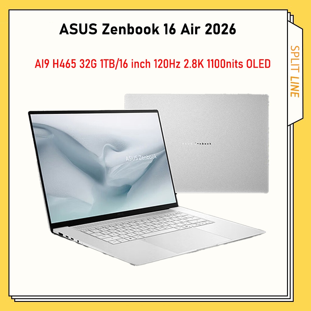 ASUS Zenbook 16 Air 2026 Snapdragon X2 Elite Extreme 16 inch 2.8K 1100nits OLED 68W 灵耀16 Air 2026 | Shopee Malaysia