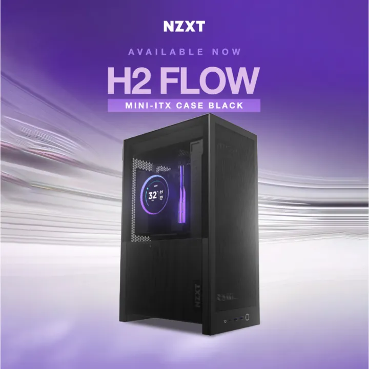 NZXT H2 Flow - Mini ITX Airflow Case With 2 x 120mm Fan Pre-Installed With PCIe Gen 5.0 Riser Included | Lazada Malaysia