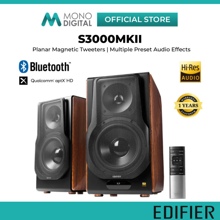 EDIFIER S3000MKII Wireless Active Bookshelf Speakers | Hi-Res Audio | Planar Diaphragm Tweeter | Bluetooth 5.0 | Lazada Malaysia