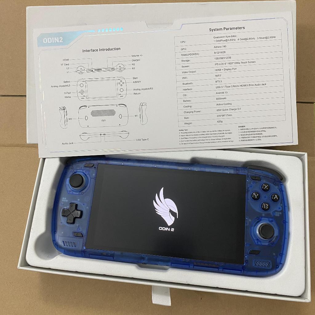 Máy chơi game cầm tay AYN Odin 2 Max - Gaming Console Retro Handheld Tablet (Clear Blue) | Shopee Việt Nam