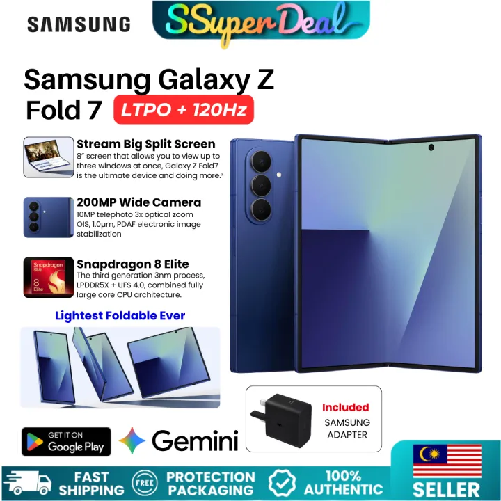 Samsung Galaxy Z Fold 7 200MP Main Camera 5G Snapdragon 8 Elite 8 inch Big Screen AI Photo Edits 256GB S26