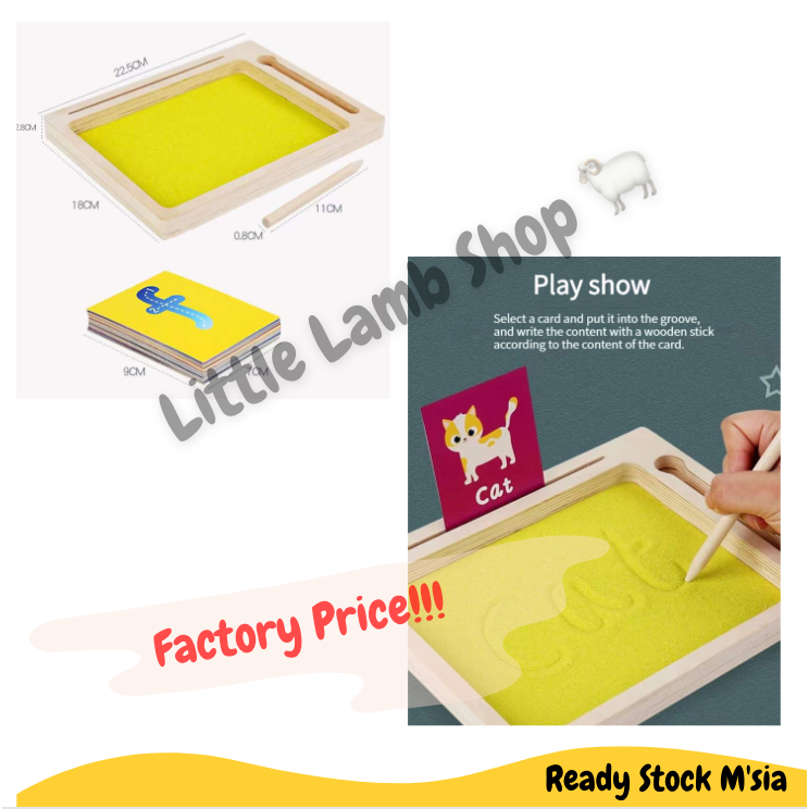 Sand Tracing Tray/Montessori Letter Formation/ Sand Tray with Wooden Pen Writing Letters and Numbers | Shopee Malaysia