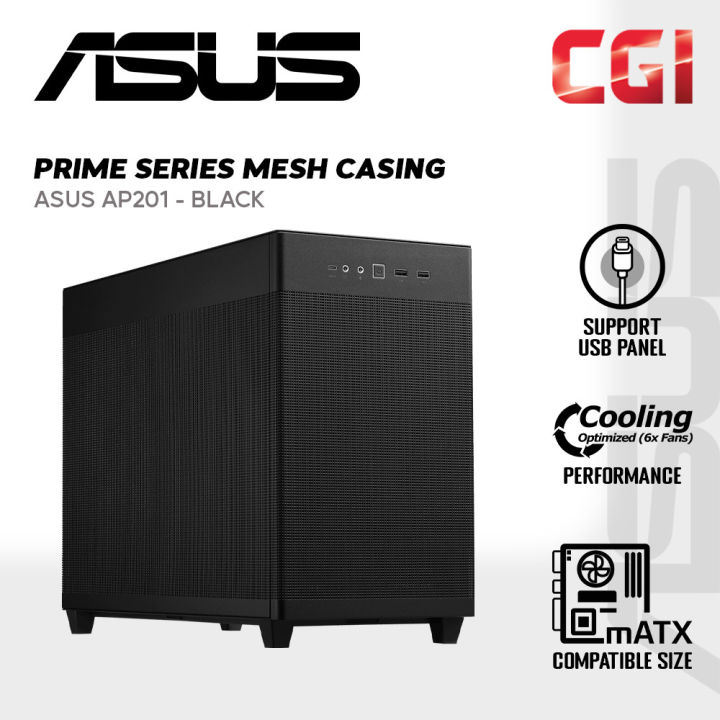 Asus Prime AP201 Micro ATX Mesh Edition Casing - Black | Lazada Malaysia