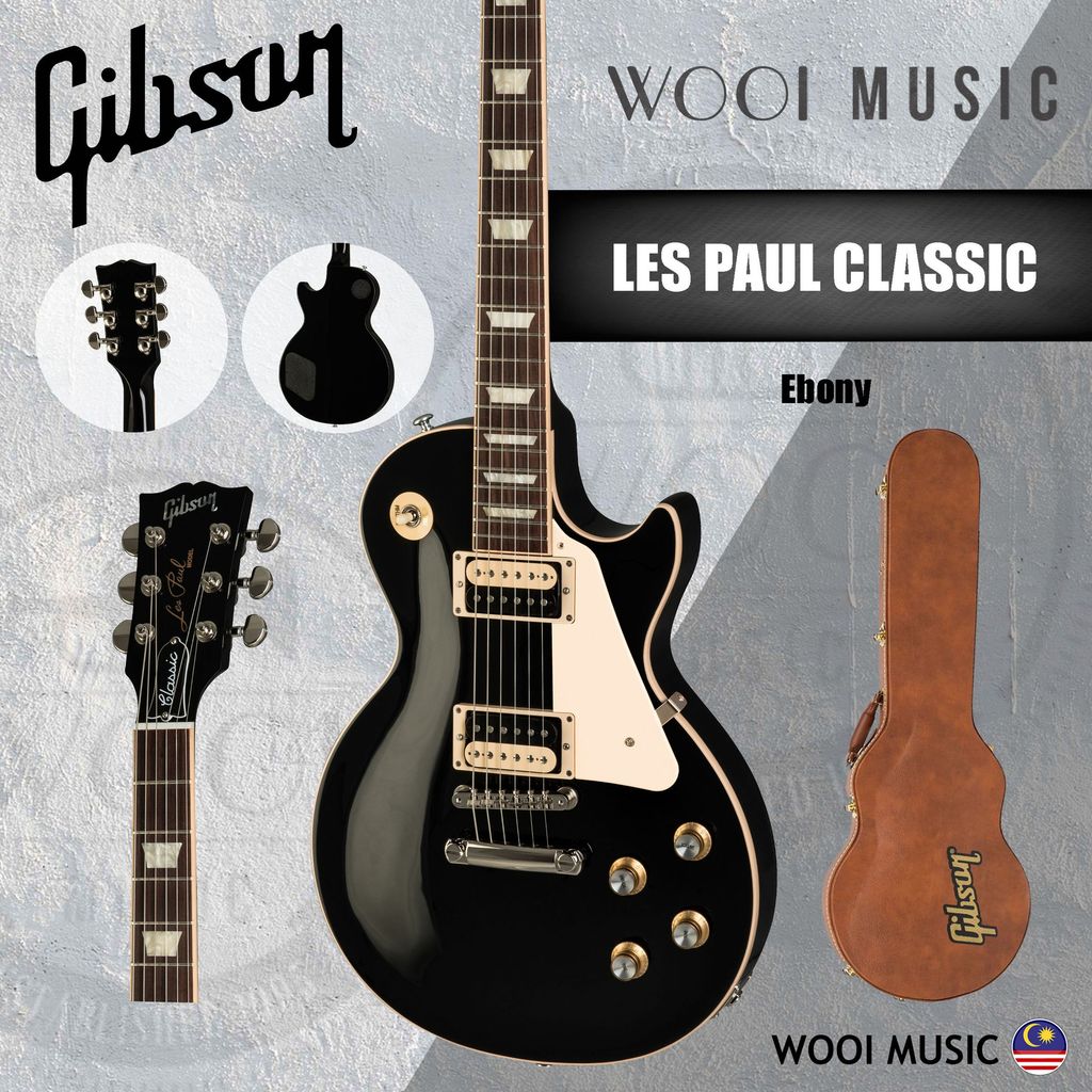 Gibson Les Paul Classic Electric Guitar - Ebony | Shopee Malaysia