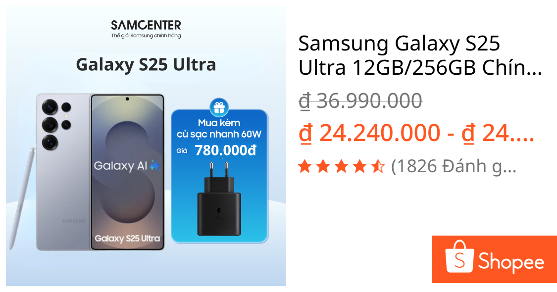Samsung Galaxy S25 Ultra 12GB/256GB Chính Hãng | Shopee Việt Nam