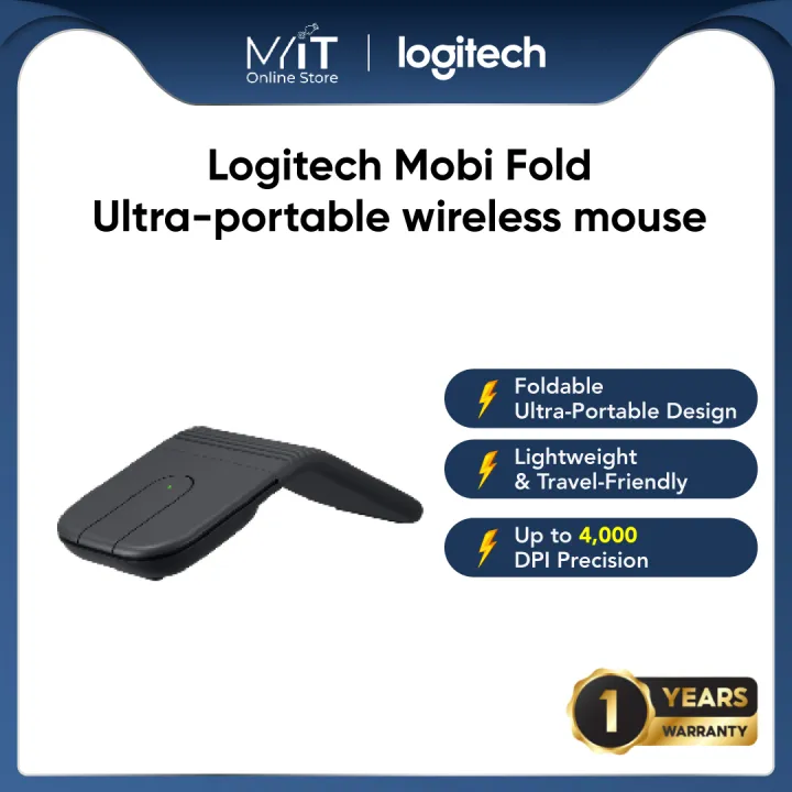 Logitech Mobi Fold, Ultra-Portable Travel Mouse, Small and Light, Touch Scroll, Quiet Clicks, 4K DPI, Bluetooth | Lazada Malaysia