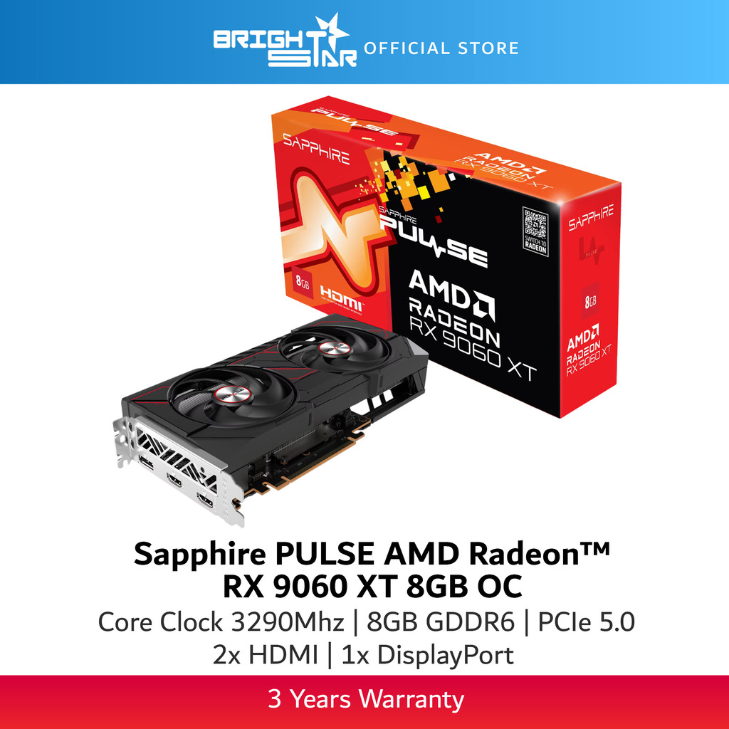 SAPPHIRE PULSE AMD Radeon RX 9060 XT 8GB / 16GB Graphics Card | Shopee Malaysia