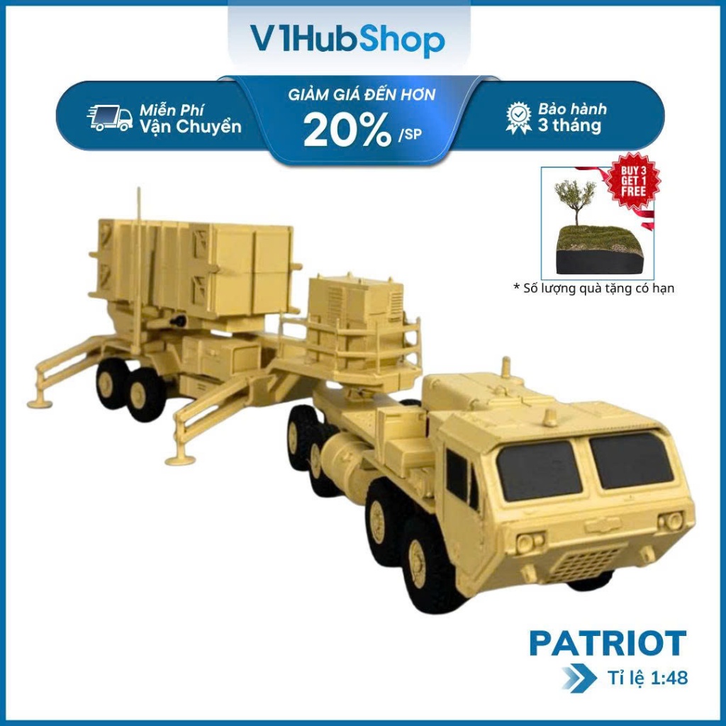 Mô hình xe chở tên lửa đất đối không Mỹ Patriot | Xe quân sự Mỹ tỉ lệ 1/48 | Shopee Việt Nam