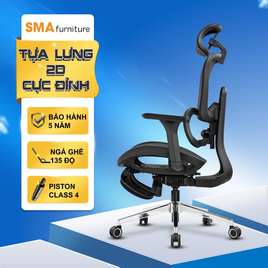 Ghế công thái học SMA Furniture Mirai Pro/ Ultra, Tựa lưng điều chỉnh, tay vịn 4D, Piston class 4 | Shopee Việt Nam