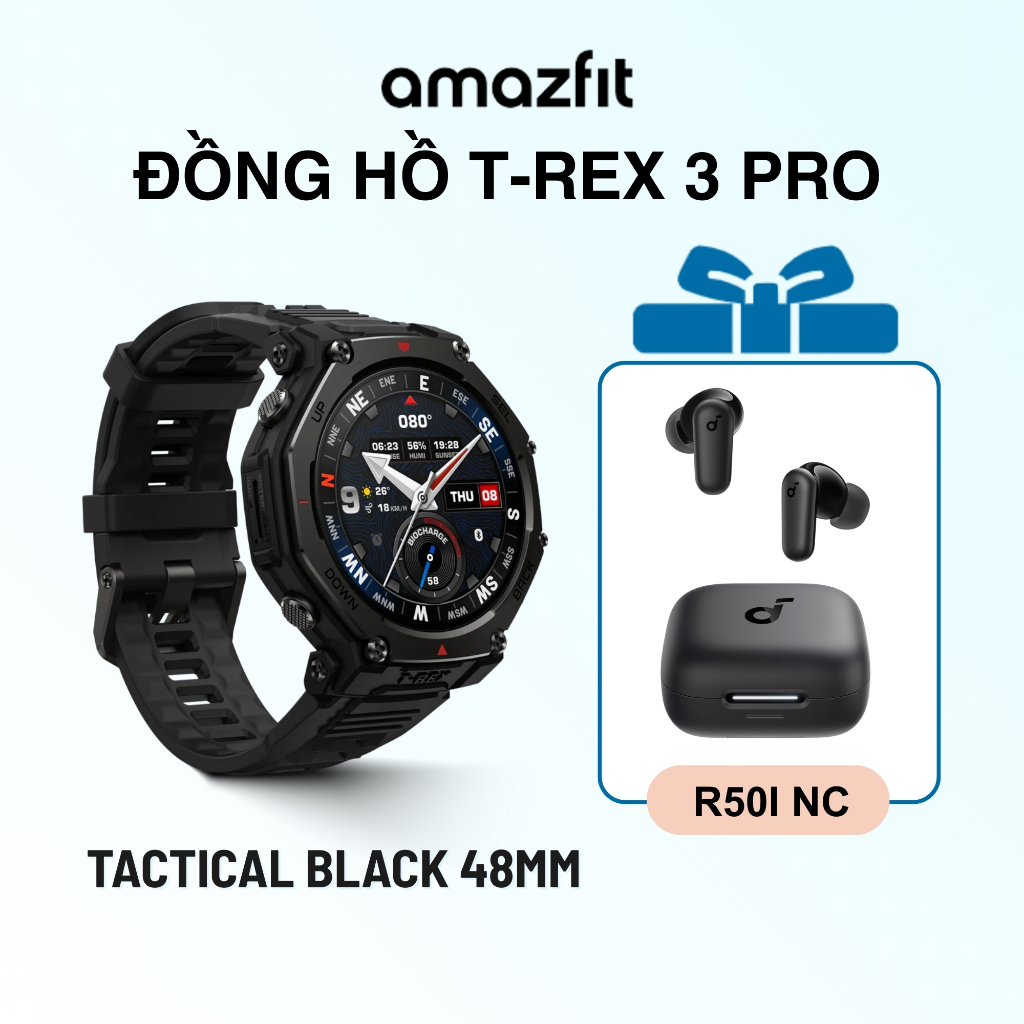 Đồng hồ thông minh đa năng Amazfit T-Rex 3 Pro chính hãng siêu bền, chống nước, theo dõi sức khỏe, 180+ chế độ thể thao | Shopee Việt Nam
