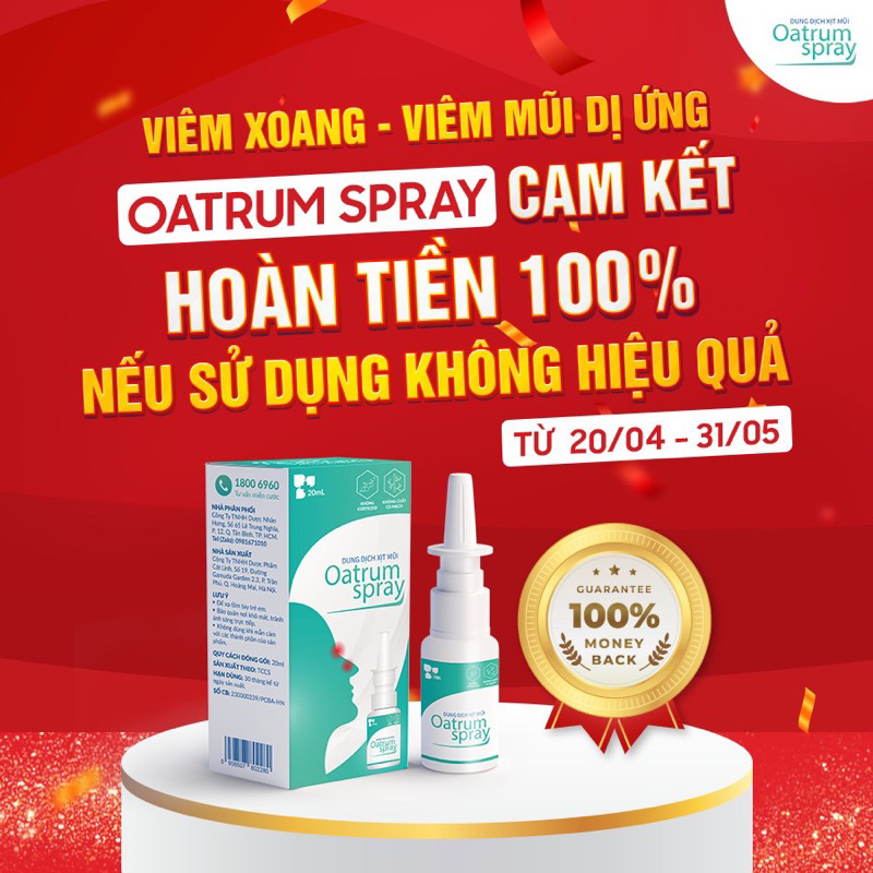 2 lo Dung Dịch Xịt Mũi Oatrum Spray Ngăn Ngừa Viem Mũi, Viem Xoang Làm Sạch Giúp Thông Thoáng Dễ Thở - 20ml | Shopee Việt Nam