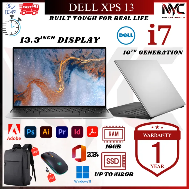 Dell XPS 13 i5/i7 5th/7th/8th/10th Gen 8GB RAM 512GB SSD FHD Win11 Ultrabook 1 Year Warranty