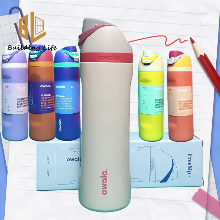 Owala FreeSip Tumbler 24oz 710ml - Premium Color Packaging Double Wall Vacuum Insulated Stainless Steel Water Bottle with Straw & Dual Lids, Leakproof for Gym/Travel | Lazada Malaysia