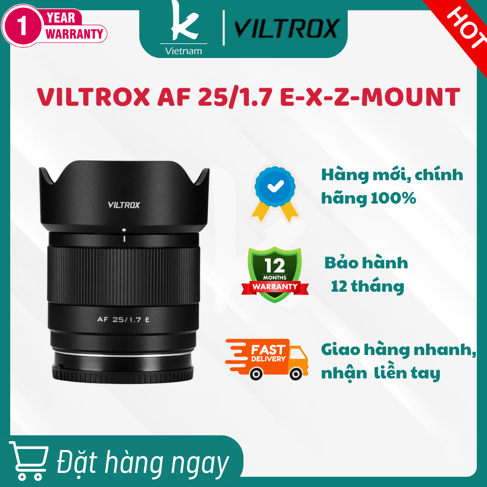 Ống kính Viltrox AF 25mm F1.7 Air Series dành cho máy ảnh APS-C | Shopee Việt Nam