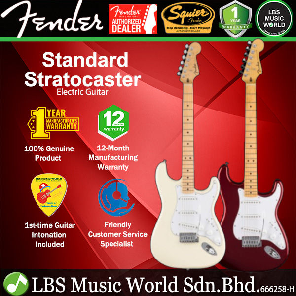 Fender Standard Stratocaster Electric Guitar with SSS Pickup and Maple Fingerboard | Lazada Malaysia