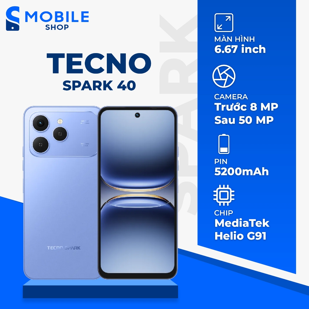 Điện thoại TECNO Spark 40 8GB 256GB Chính Hãng | Shopee Việt Nam