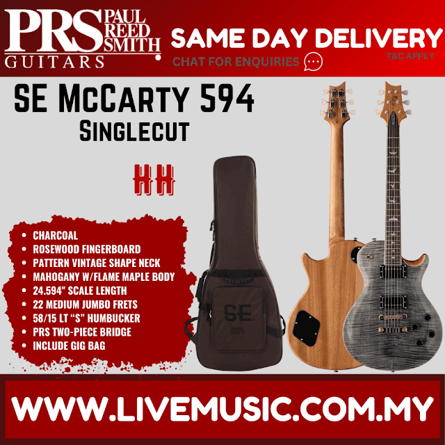 PRS SE Singlecut McCarty 594 Electric Guitar, Charcoal / Turquoise | Lazada Malaysia