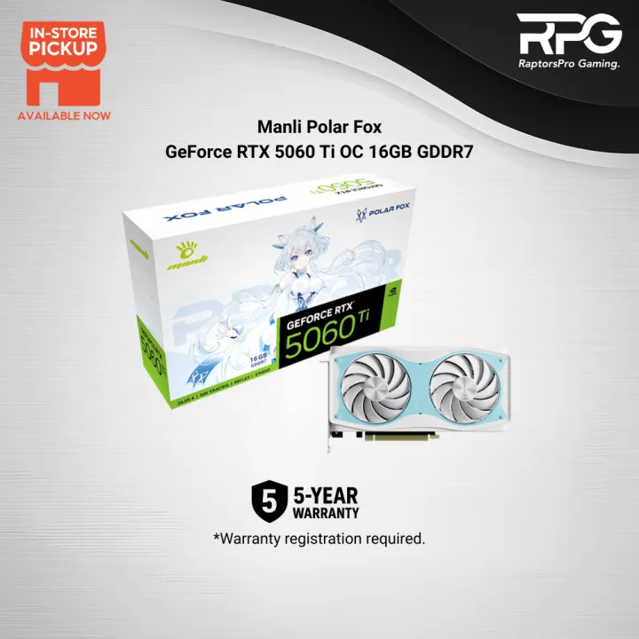 Manli Polar Fox GeForce RTX 5060 Ti OC 16GB GDDR7