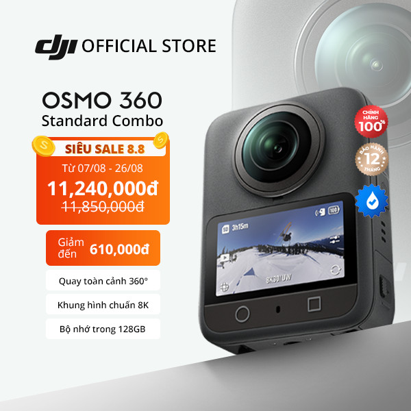 Camera hành động DJI Osmo 360 cảm biến 1/1.1 inch, quay video 360 độ đột phá chuẩn 8K (DJI O360) | Shopee Việt Nam
