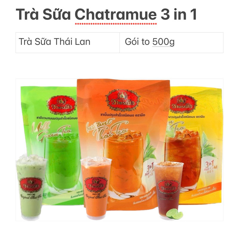 Trà sữa Chatramue Thái Xanh, Thái Đỏ, Trà Chanh, Trà Hoa Hồng 3 in 1: loại 100g,150g, 500g | Shopee Việt Nam