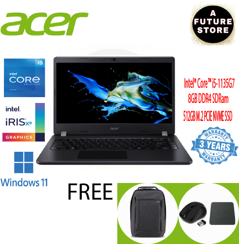Acer TravelMate P2 TMP214-53-563D 14'' FHD Laptop ( I5-1135G7, 8GB, 512GB SSD, Intel, W11P ) | Lazada Malaysia