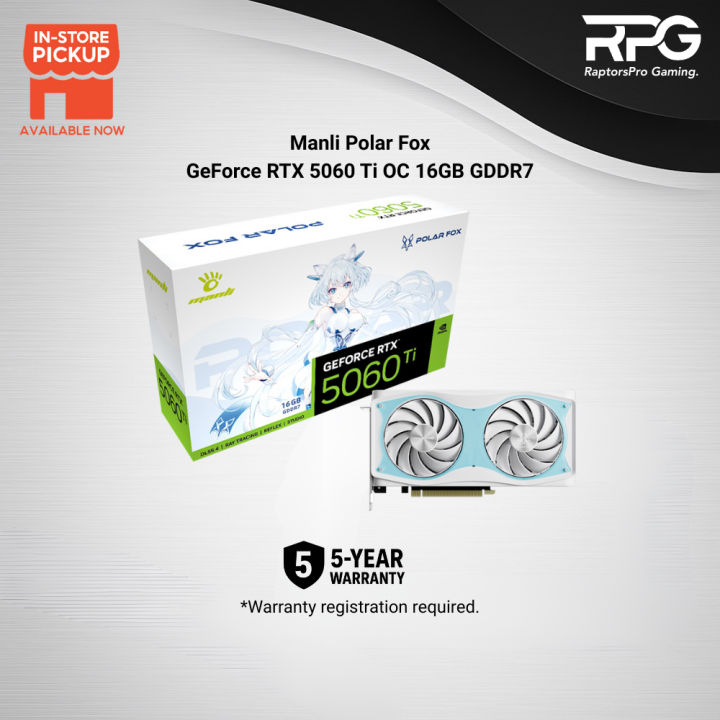Manli Polar Fox GeForce RTX 5060 Ti OC 16GB GDDR7