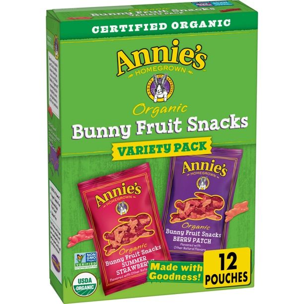 Annie's Organic Bunny Fruit Snacks, Variety Pack, Gluten Free, 12 ct, 9.6 oz [Made in USA] | Lazada Malaysia