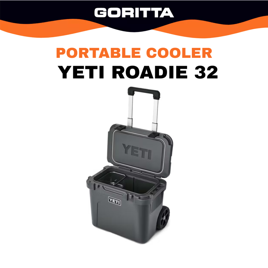 YETI Roadie 32 Wheeled Cooler - Charcoal | Outdoor Camping, Fishing Portable Cooler Box 30L | Shopee Malaysia