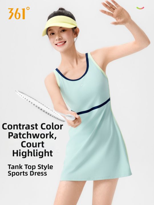 361° | Sleeveless Strappy Contrast Tennis Dress