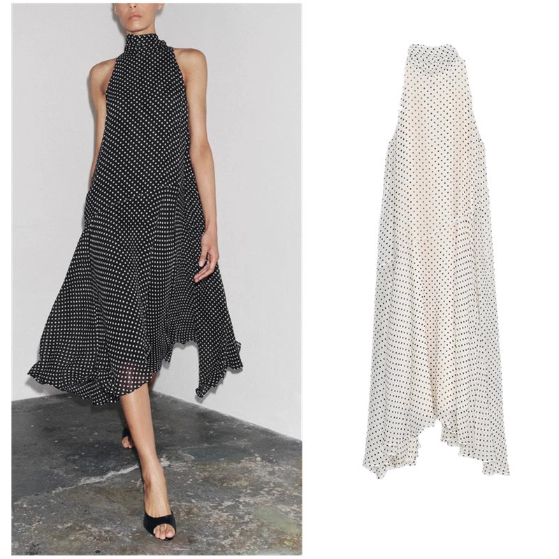 ZARA Polka Dot Halterneck Collar Dress 5289042 5289045 | Shopee Malaysia