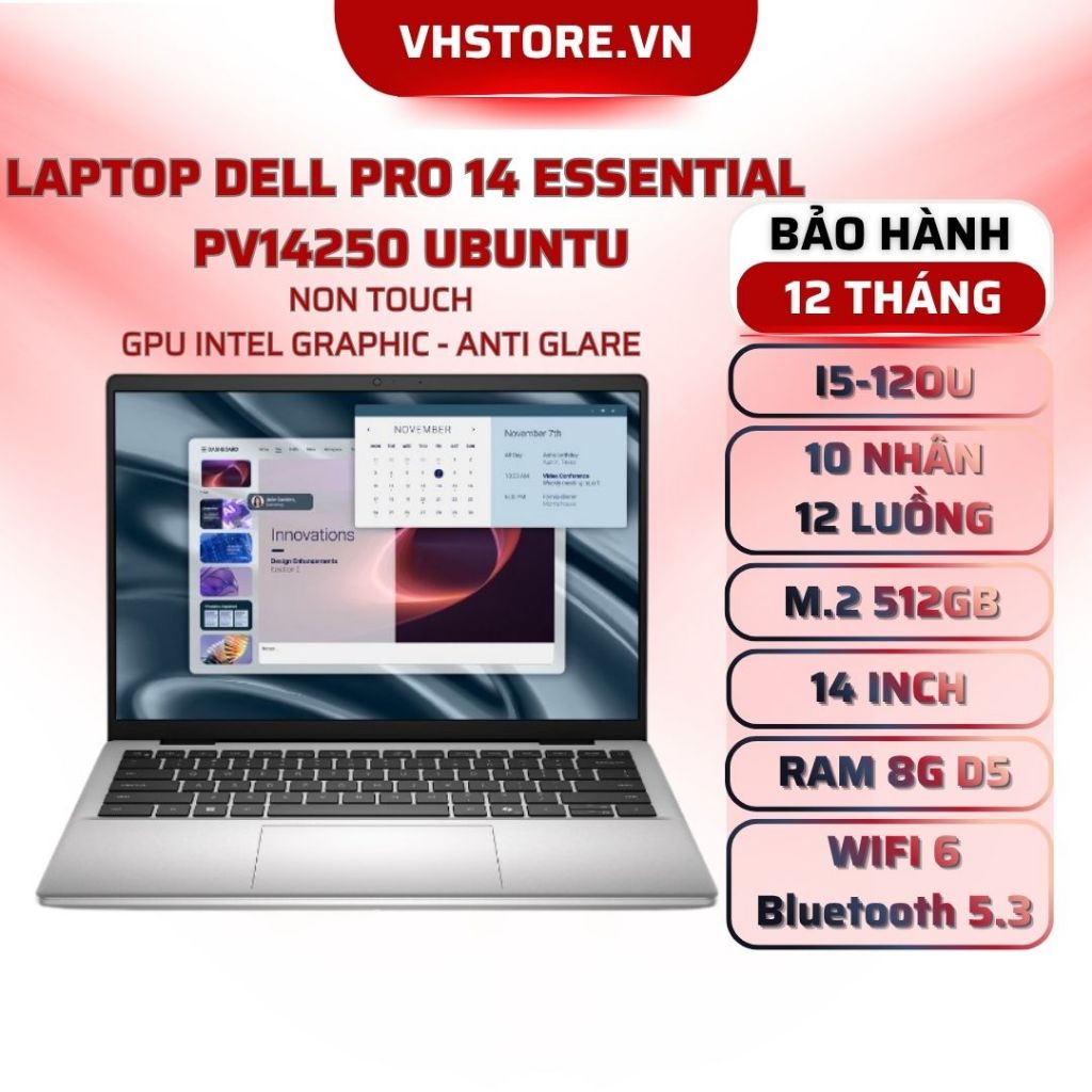 Laptop Dell Pro 14 Essential PV14250 Core 5 120U 16GB SSD 512GB FHD+ - BẢO HÀNH 12 THÁNG - VHSTORE | Shopee Việt Nam