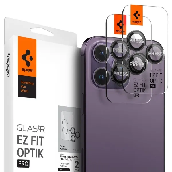 SPIGEN Glas.tR EZ Fit Optik Pro 2 PACK Pelindung Lensa Kamera untuk iPhone 14 Pro / Pro Max Anti-Calar & Mesra Sarung | Lazada Malaysia