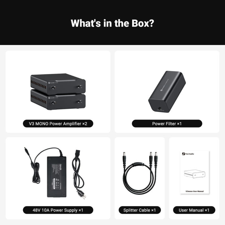 Fosi Audio V3 Mono Power Amplifier for Home Audio Speakers Mini Monoblock Class D Amp (48V10A PSU) | Lazada Malaysia