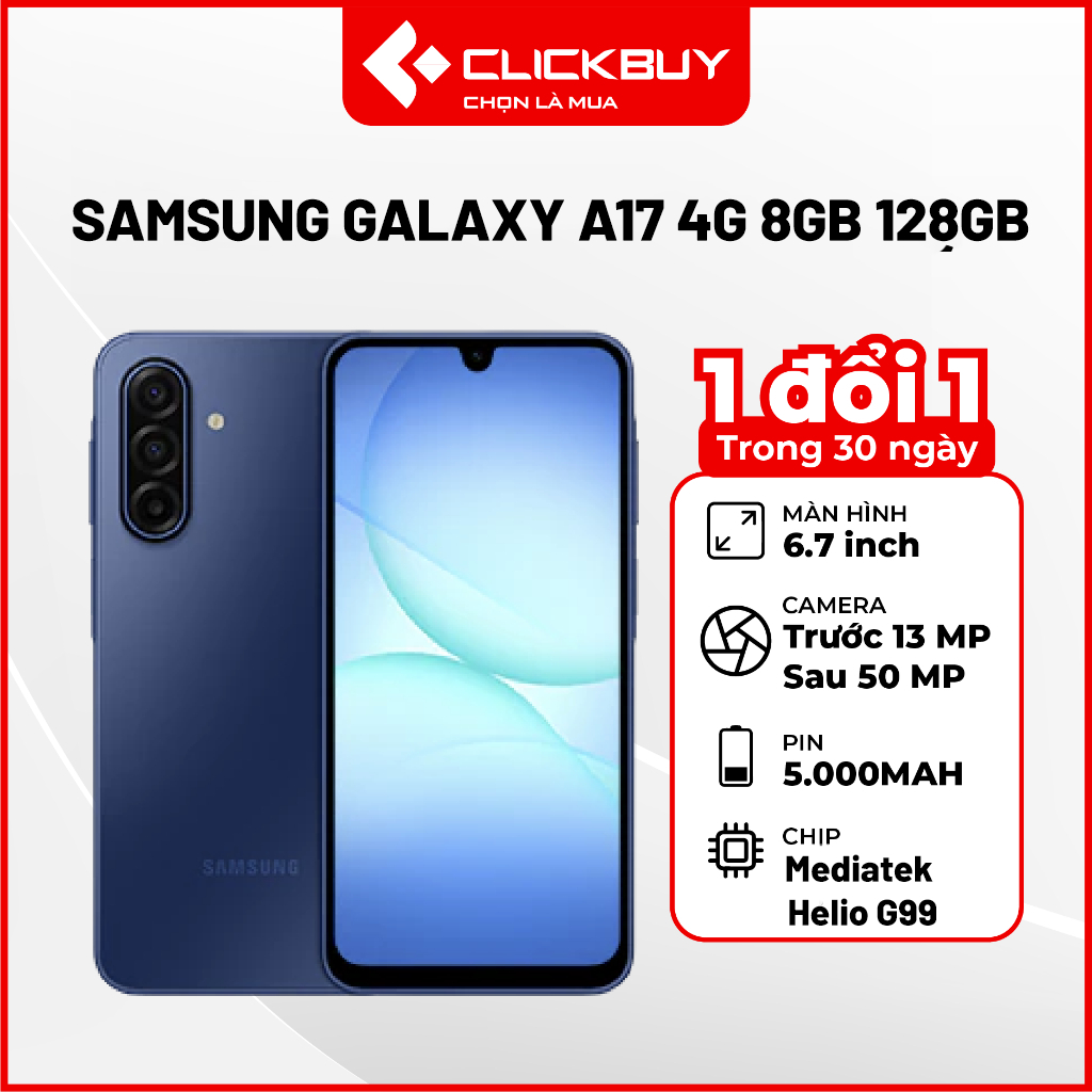 Điện Thoại Samsung Galaxy A17 (4G) 8GB 128GB Chính Hãng | Shopee Việt Nam