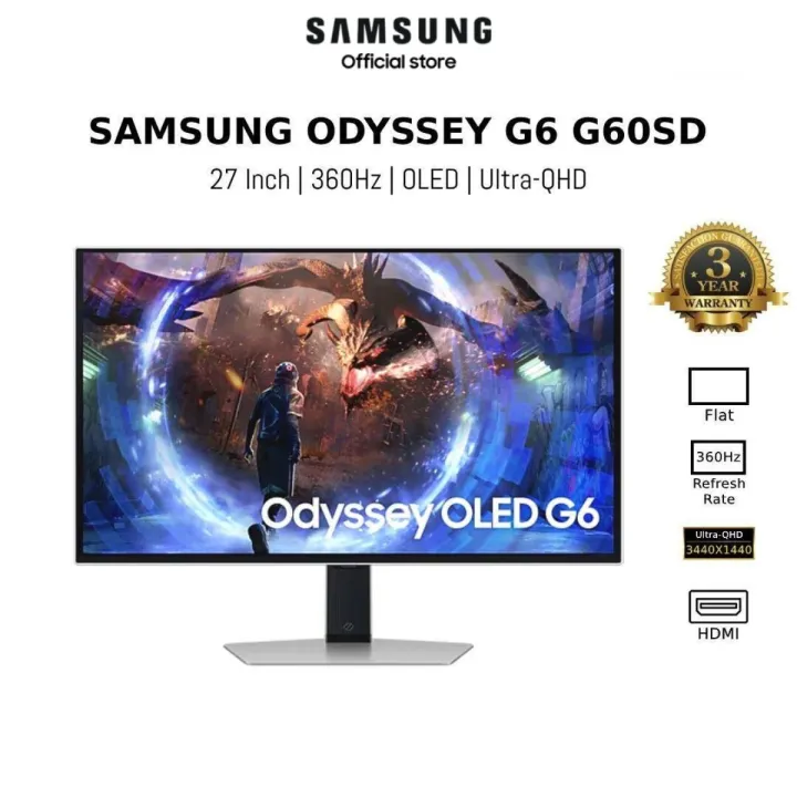Samsung Odyssey OLED G9 G91SD (49'' DQHD/144Hz) & G6 G60SD (27'' QHD/2560x1440/360Hz/0.03ms) Gaming Monitors | Lazada Malaysia