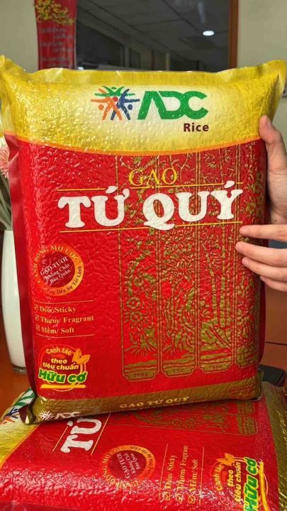 Gạo Tứ Quý (ST25) - Dẻo ngọt dai cơm - Vietnam Certified Organic - Canh tác theo tiêu chuẩn hữu cơ - Túi 5kg | Lazada Việt Nam