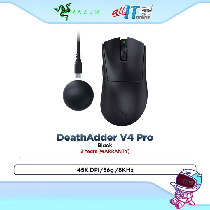 Razer DeathAdder V4 Pro Wireless Ergonomic Esports Gaming Mouse with 56G LightWeight Design, Razer HyperSpeed Gen-2 | Lazada Malaysia
