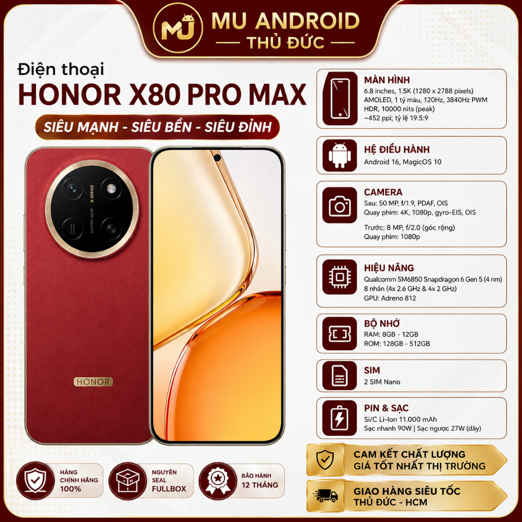 HONOR X80 Pro Max New Seal 100% Siêu Pin 11.000mAh - Màn AMOLED 120Hz, Camera 50MP OIS. | Shopee Việt Nam
